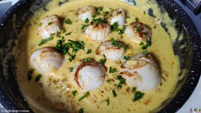 Saint-jacques à la crème de safran
