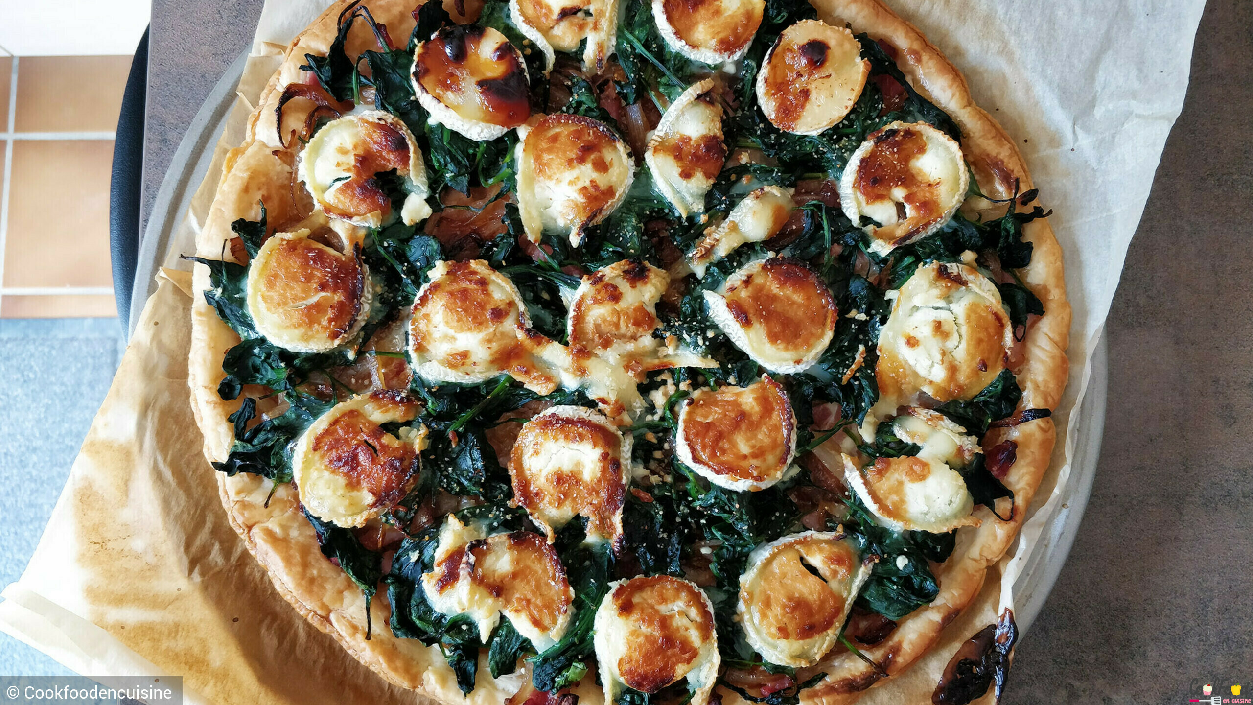 Tarte Salee Au Fromage De Chevre Epinards Bacon Et Oignons Cookfoodencuisine Com